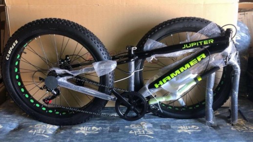 Гірський велосипед Hammer JUPITER FATBIKE чорно-зелений колеса 24''