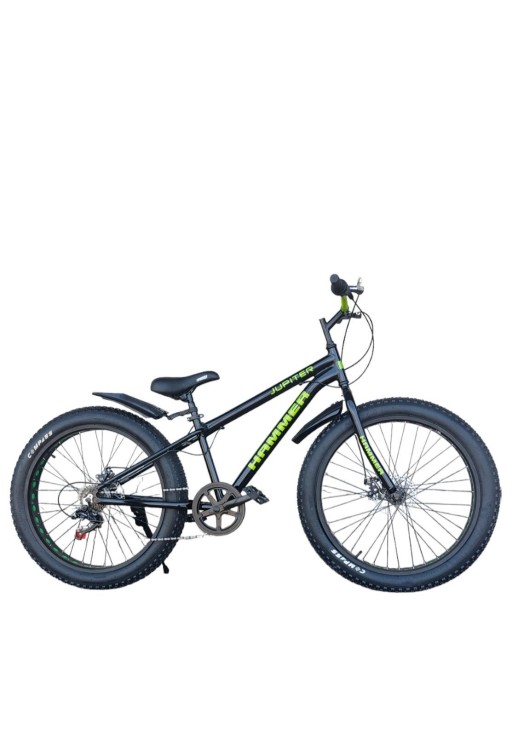 Гірський велосипед Hammer JUPITER FATBIKE чорно-зелений колеса 24''