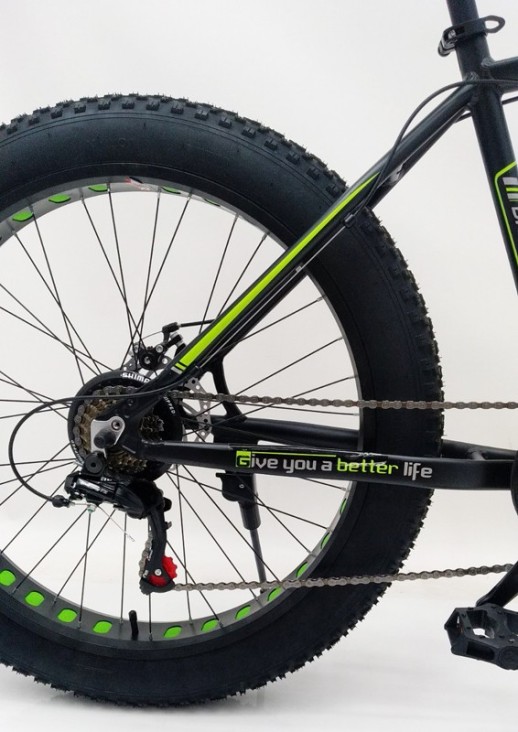 Гірський велосипед S800-MAX HAMMER EXTRIME чорно-зелений колеса 26’’х4,0 алюмінієва рама 19’’