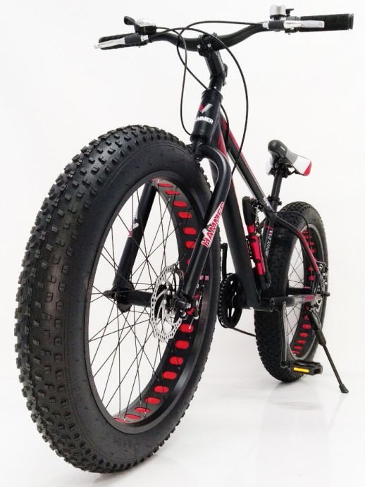 Велосипед "S800 HAMMER EXTRIME" Колёса 24’’х4,0. Алюминиевая рама 15’’ Чёрно-красный