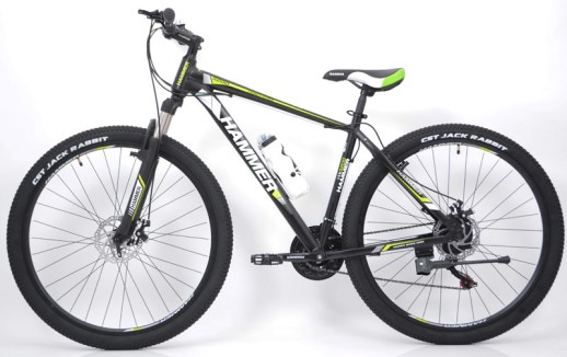 Гірський велосипед S200 HAMMER чорно-зелений колеса 29’’х2,25 рама 19’’