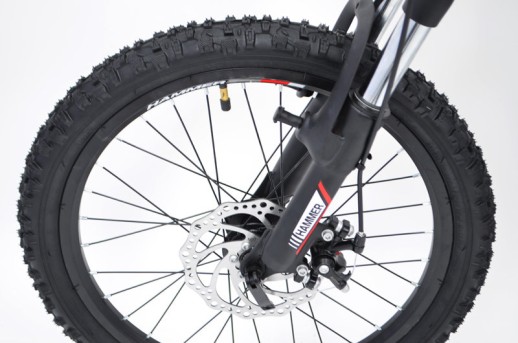 Гірський велосипед S200 HAMMER чорно-червоний колеса 20''х2,25, рама 12''