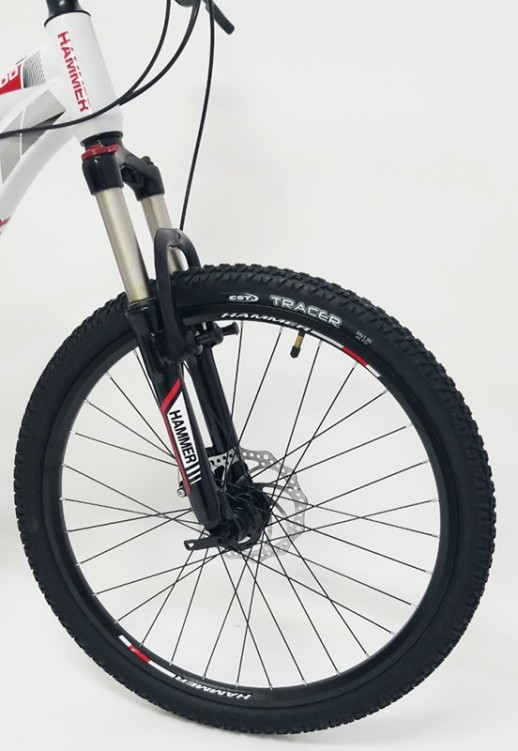 Гірський велосипед S200 HAMMER біло-червоний колеса 24’’х2,25 рама 14’’